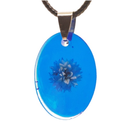 Blue Flower Oval Pendant blue-flower-oval-pendant