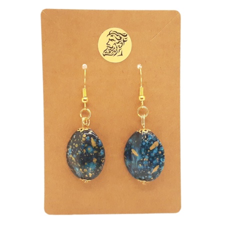 Blue Speckled Gold Earrings blue-speckled-gold-earrings