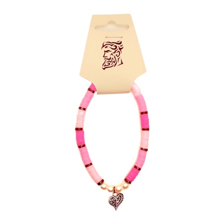 Shade of Pink & Heart - Bracelet bracelet-002