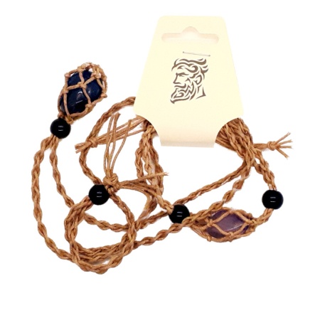 Purple and Blue Stones Necklace & Bracelet bracelet-necklace-string_007