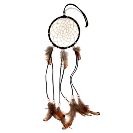 Dream Catcher Shade of Brown Feathers 4" dreams-catcher-shade-of-brown-feathers-dia-4inches