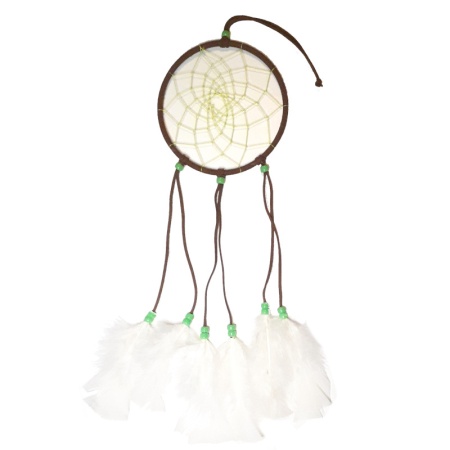 Dream Catcher White Feathers 5" dreams-catcher-white-feathers-dia-5inches