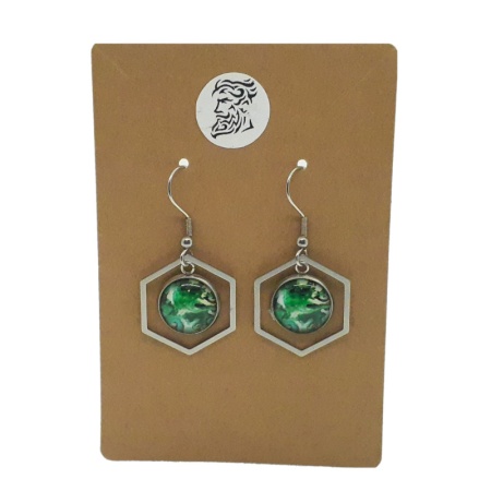 Frame Series 007 - Green earrings-frame-series_007-green