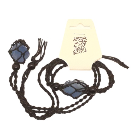 Foggy Blue Stones Necklace & Bracelet fog-blue-stones-dark-brown-necklace-bracelet