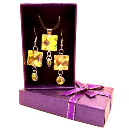 Crystal Pendant & Earrings - Purple Box set-002_1784672846