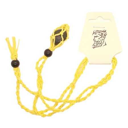 Yellow String Necklace and Dark Green Stone string-necklace-stone_009