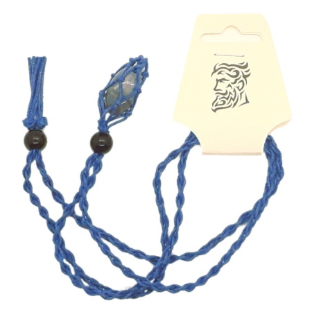 Blue String Necklace and Light Grey Stone string-necklace-stone_021_759351727